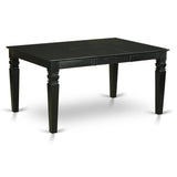 East West Furniture WEDA7-BLK-32 7 Piece Dining Set Includes a Rectangle Kitchen Table with Butterfly Leaf and 6 Upholstered Chairs, Black East West Furniture