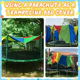 Sonyabecca Parachute, Play Parachute 10ft 12ft 16ft with 12 Handles 20ft 24ft with 16 Handles for Kids Cooperation Group Play Sonyabecca