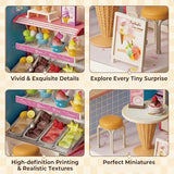 Tkmango Ice Cream Shop Super Miniature House Kit - DIY Plastic 3D Model Building Set for Adults & Teens, Build Your Own Sweets Dessert Shop with Dustproof Case, Creative Craft Gift for Girls Women