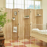 Pegboard Display, 5.6Ft Portable Freestanding Wall Organizer Wooden Room Divider Folding Privacy Screens for Craft Art Display Board (6panels, Natural) Svimi