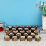 OwnMy Set of 24 Wooden Tea Light Candle Holders Votive Candle Holders, Rustic Wooden Pillar Candle Stands Vintage Wooden Tealight Holders Set Candle Centerpieces for Dining Table Wedding Party, 1.6" H OwnMy