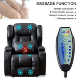 Oprisen Power Recliner Chair Set of 2 Overstuffed Home Theater Seating w/Heat Massage Electric Movie Gaming Sofa Reclining Sleeper Chair with LED Light/Lumbar Pillow/USB Port/Cup Holders Oprisen