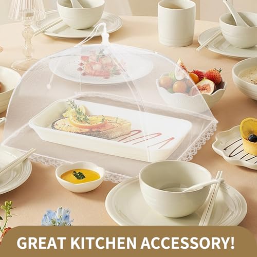 NEPAK 6 Large and Tall Food Covers, 17"x17" Food Tents Food Covers for Outdoors,Pop-up Mesh Food Covers Nets for Outside,Screen Tents,Parties Picnics, BBQ,Reusable and Collapsible NEPAK