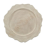 Efavormart 6 Pack | 13" Rustic White Wooden Textured Acrylic Charger Plates With Scalloped Rim Efavormart.com