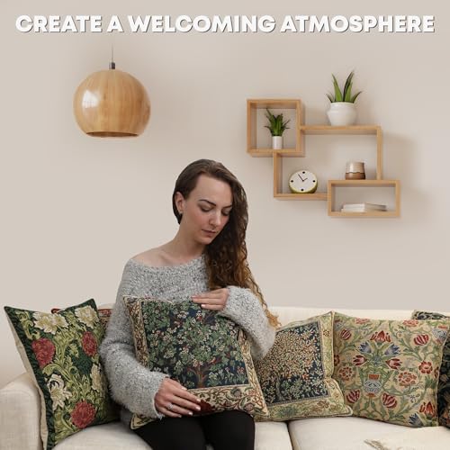 Charlotte Home Furnishings Throw Pillow Covers 16x16 in Single Stem Decorative Couch Pillow Cover Boho Decor European Tapestry Cushion Cases Living Room Cozy Home Decor Jacquard Woven Soft Cotton C Charlotte Home Furnishings Inc