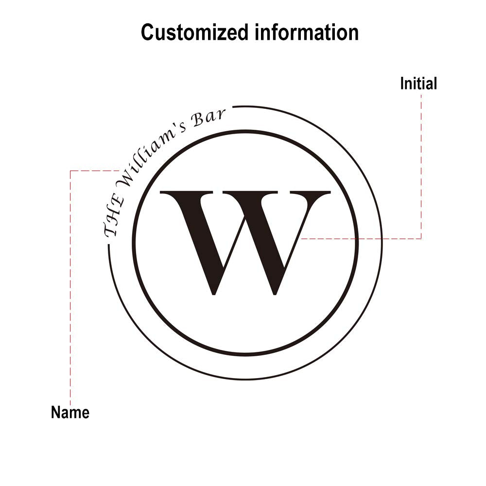 Personalized Coasters, Custom Engraved Wood Coasters for Drinks, Monogram Coasters with Holder, Wedding Gifts, Parents Gifts (W, Set of 4) MOJIA