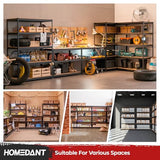 HOMEDANT 5 Tier Laminated Boltless Heavy Duty Garage Storage Adjustable Wide Size Metal Shelving Unit Utility Rack Shelves Organization Multipurpose Shelf Shed Warehouse 47.7"W x 24.1"D x 71.3"H 2Pack HOMEDANT