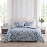 Nautica- King Comforter Set, Cotton Reversible Bedding Set, All Season Designer Home Décor (Tortola Blue, King) Nautica