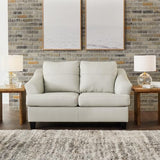 Signature Design by Ashley Genoa Modern Leather Match Loveseat, White Signature Design by Ashley