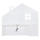 Harper & Bright Designs White Twin Montessori Floor Bed with House-Style Headboard, Storage Drawers, Shelves, and USB Ports Harper & Bright Designs