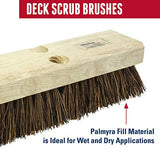 Weiler 44026 Heavy Duty Deck Scrub Brush with Natural Palmyra Bristles for Wooden Decks, Conrete Patios, and Other Rough Surfaces Weiler