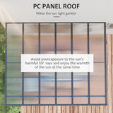 Outsunny 12' x 10' Outdoor Polycarbonate Pergola, Transparent UV Blocking Awning, Hardtop Deck Gazebo with Adjustable Posts and Height, Aluminum, Gray Outsunny