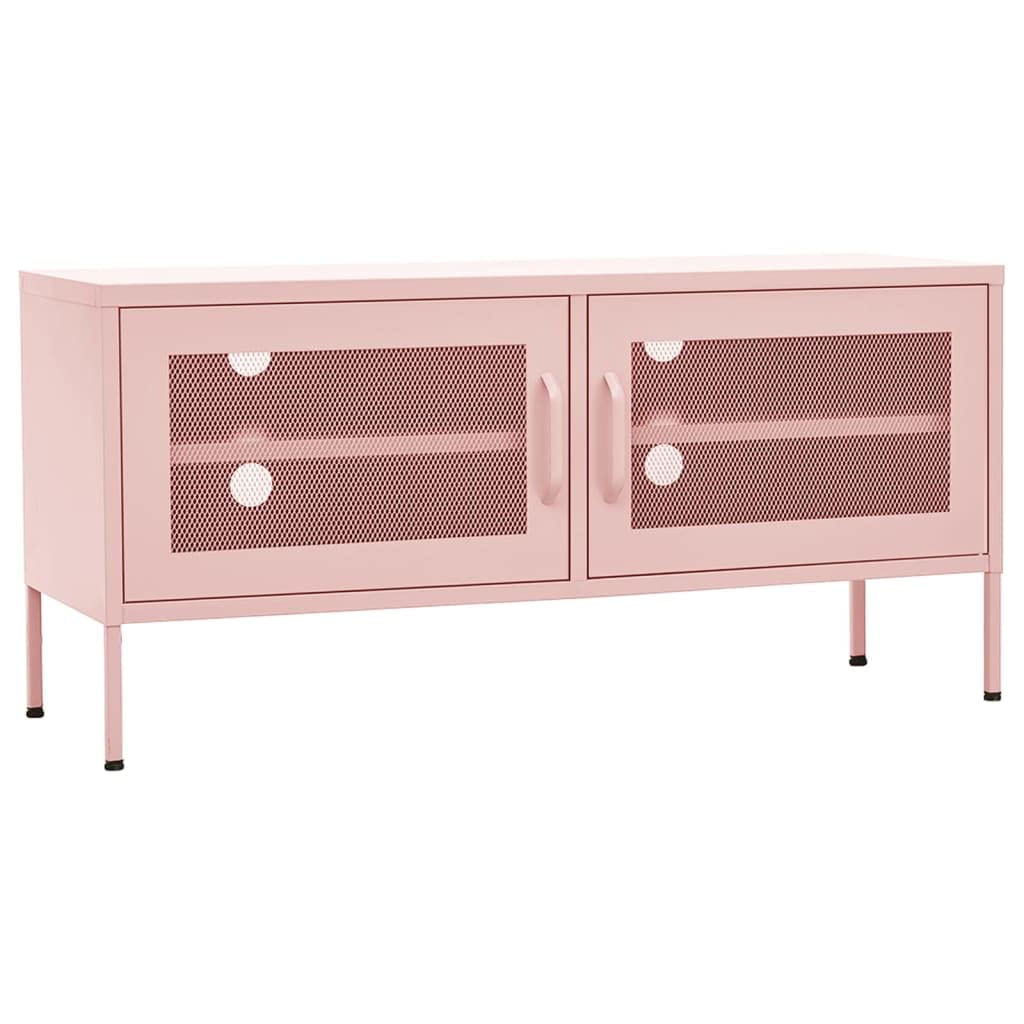 KTHLBRH (Lightning delivery) TV Stand,Gaming TV Entertainment Center Living Room, for Magazine,Book,Multimedia Devices TV Cabinet Pink 41.3"x13.8"x19.7" Steel KTHLBRH
