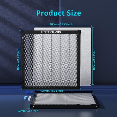 XNEONLab Honeycomb Laser Bed - 400 × 400 × 22mm Working Table with Aluminum Panel for XTool D1 /D1 Pro and Most Engraver Cutting Machine,Engraver Machine Accessories （Working Area 400 ×400 mm） XNEONLab