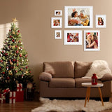 Egofine 8x10 Picture Frames Set of 4, Made of Solid Wood Covered by Plexiglass 4x6 and 5x7 with Mat or 8x10' without Mat, for Table Top Display and Wall Mounting Photo Frame White Egofine