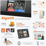 Algolaser 20W Laser Engraver Machine - Laser Cutter/Engraver with Air Assist Kit - Laser Engraving Machine with 3.5" Smart Touchscreen & AlgoOS System, Laser Engraver for Wood,Metal,Glass AlgoLaser
