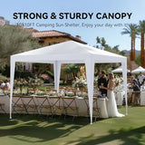 10x10 FT Party Tent, Outdoor Wedding Tents for Parties, Canopy Event Tent with 4 Removable Sidewalls, Waterproof Gazebo Shelter for Birthday Parties, Weddings, BBQs & Events (10X10FT-4Sides White) YYANDC