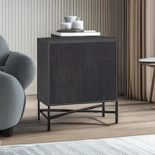 Henn&Hart Brighton Accent Cabinet, 28" Wide, Dark Gray Henn&Hart