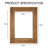 DECORKEY Rectangle Wall Mirror for Bathroom, Distressed White Wood Decor with Hanging Rope for Rustic Home Decor, Vanity, Living Room 12"×16"（Wooden） DECORKEY