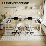SANODESK 71" L Shaped Standing Desk with 4 Drawers, Height Adjustable Stand up Desk, Corner Gaming Desk with Monitor Stand, White Frame/White Top SANODESK