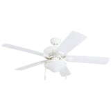 Honeywell Ceiling Fans Belmar 52 Inch Ceiling Fan Without Light, Outdoor Ceiling Fan with Pull Chain, Tri-Mount Traditional 5 Blade Design, ETL Wet Rated, White (50198-01) Honeywell Ceiling Fans