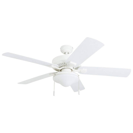 Honeywell Ceiling Fans Belmar 52 Inch Ceiling Fan Without Light, Outdoor Ceiling Fan with Pull Chain, Tri-Mount Traditional 5 Blade Design, ETL Wet Rated, White (50198-01) Honeywell Ceiling Fans