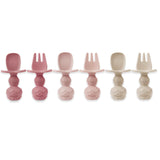 PandaEar 6 Pack Silicone Baby Spoons and Fork Feeding Set- Anti-Choke First Self Feeding Utensils for Baby Led Weaning Ages 3 Months -Pink PandaEar