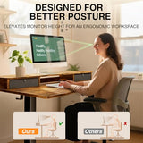Veken 47.2"×27.6" Standing Desk with Storage Drawers, Adjustable Height Computer Table with Monitor Shelf, Home Office Desk for Study, Gaming, Workstation, Brown Veken