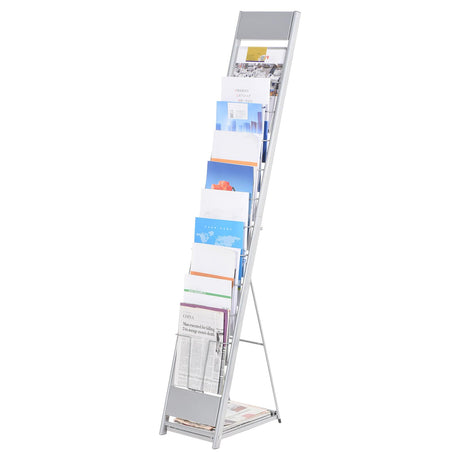 PATIKIL Detachable Magazine Display Racks Floor Standing 10 Layers Brochure Stand Catalog Literature Holder for Hotel, Exhibition, Office PATIKIL