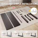 Veken 47.2" Standing Desk, Adjustable Height Office Desk with Wood Desktop, Computer Table for Home Work, Study and Gaming, Small Spaces, Modern Furniture, Black Veken