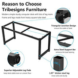 Tribesigns Modern Computer Desk, 63 inch Large Office Desk Computer Table Study Writing Desk Workstation for Home Office, Black Metal Frame Tribesigns