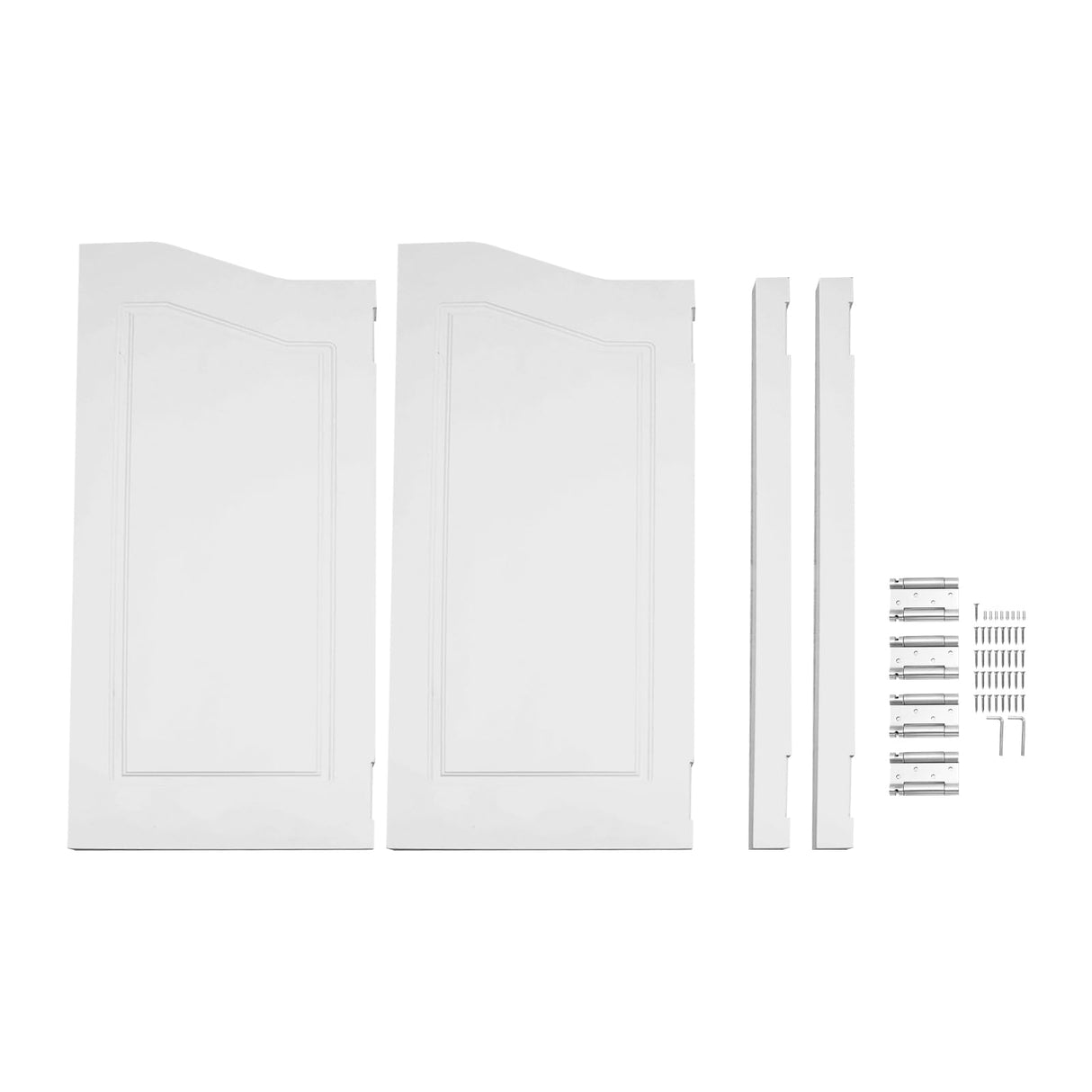 Swinging Doors Cafe Doors, Cafe Saloon Doors, Interior Wood Door Swing Door with Metal Hinges, Bar Saloon Swinging Doors for Kitchen Stairs Bedroom Entrance Partition (White A, 35.83x41.93in) Pinelicorn