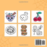 Spooky Food & Drinks: Coloring Book for Adults and Teens Featuring Food, Snacks, Beverages, Sweets and Treats in Cute Spooky Designs, Bold and Easy ... Relaxation (Spooky - Cute - Easy Coloring) WoodArtSupply