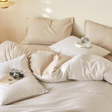 Wake In Cloud - Striped Comforter Set, Ticking Stripe Vertical Pinstripe Neutral Farmhouse Pattern Printed, Soft Lightweight Bedding, 3 Pieces, Light Brown White, Twin/Twin XL Size Wake In Cloud