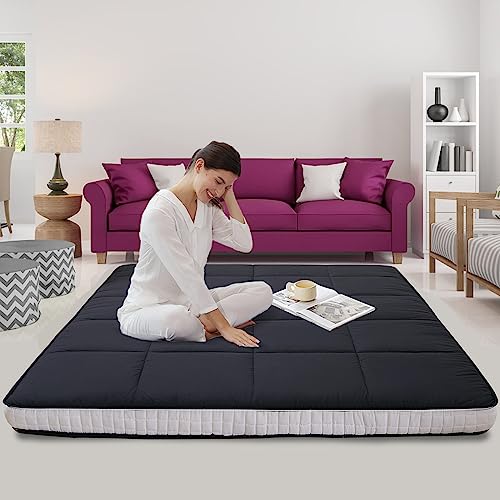 LILYPELLE Twin Size Futon Mattress - Extra Thick Japanese Floor Mattress, Foldable Roll Up Mattress Sleeping Tatami Mat Floor Lounger Guest Bed, Easy to Store and Portable for Camping LILYPELLE