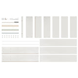 STARY 5 Shelf White Bookcase 60 inch Tall Wood Bookshelf for Bedroom STARY