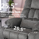 RHHVVR Oversized Power Recliner Chair for Big and Tall 400 LBS, 25.5" Extra Wide Electric Lift Chair with Heat and Massage, Dual Motor 180° Lay Flat Recliner Living Room Sofa, Chenille Big Lift Chair
