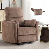 Furnimart Oversized Manual Recliner Chair for Adults, 30" Extra-Wide Corduroy Recliner with Chunky Cushion, High Back & Padded Armrests, Comfy Chair for Living Room, Bedroom, Home Heater(Brown)