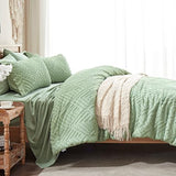 Zzlpp King Comforter Set 7 Pieces, Sage Green Tufted Bed in a Bag with Comforter and Sheets, All Season Boho Bedding Sets with 1 Comforter, 2 Pillow Shams, 2 Pillowcases, 1 Flat Sheet, 1 Fitted Sheet Zzlpp