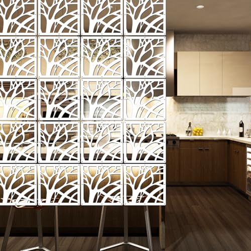 Lchen Hanging Room Divider Panel, 10 Pieces Wall Divider Room Partition Wood-Plastic Thick Panel Screen Home Office Decoration(XS-S-10Panels) Lchen