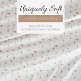 Linen Market Double-Brushed Patterned Microfiber Twin Sheet Set 3 Piece – Oeko-TEX Certified Ultra Soft & Wrinkle-Free - 16" Deep Pocket Sheets - Easy Care Twin Size - Soft Floral Pink Linen Market