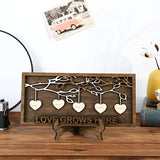 Jeweidea Personalized Family Sign with 2-9 Names Custom Wooden Tree of Life Frame Engraved Wood Plaques Decor Birthday Gift for Mother Women Jeweidea