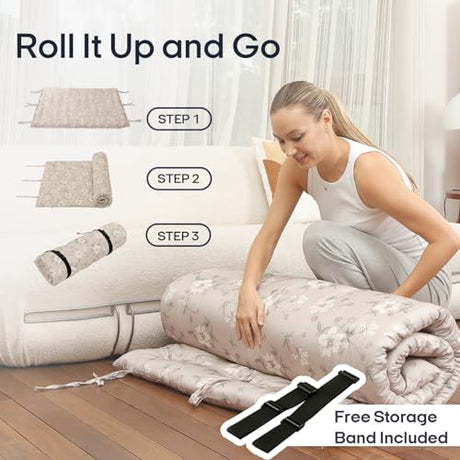 Syrinx Water Resistant Japanese Futon Mattress, Twin Size 75"x39", 2.5 Inch Thick Japanese Floor Mattress Tatami Mat, Foldable Floor Bed Sleeping Pad for Dormitory Guest Room Camping Syrinx