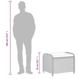 vidaXL Patio Stool with Cushion - Brown Poly Rattan Outdoor Ottoman Seating - Steel Frame - 22.8" x 18.1" x 18.1" vidaXL