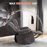 8-Points Massage Recliner Chair with Heated Rocking Function for Adults,Oversized Rocker Recliner with Side Pocket,2 Cup Holders for Living Room