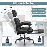 Executive Office Chair, Gaming Chairs with Footrest, Home Office Desk Chair, Ergonomic Computer Chairs with Lumbar Support, Suitable for Office and Home Use fidom
