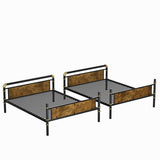 NeoTechEra Twin XL Over Twin XL Metal Bunk Bed, Convertible Bunk Bed with Ladder & Guardrails, Heavy Duty Detachable Bunk Beds for Teens, Adults, Dorm, Guest Room,Black NeoTechEra