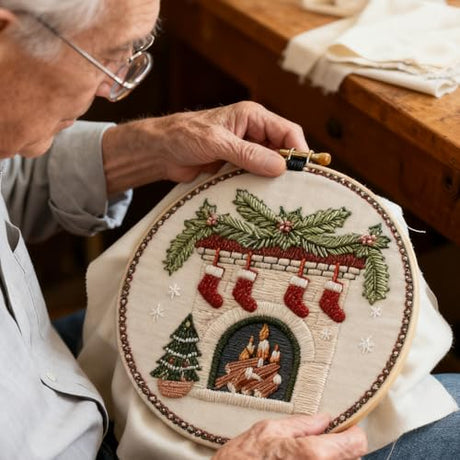 Ramonbell 15pcs Christmas Cross Stitch Kits, Christmas Needlepoint Kits, DIY Embroidery Starter Kit for Adults and Beginners, Birthday Gift for Handicraft Enthusiasts Ramonbell