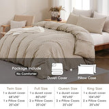 YHJWW Brown Gingham Duvet Cover Bedding Set Prewashed Extra Soft Comfy Breathable 3 Piece Plaid Checkered Grid Vintage Comforter Cover Set Cute Aesthetic (King 104"x90", No Comforter) YHJWW