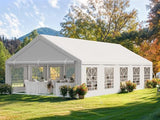 YITAHOME 20x33 ft Party Tent Heavy Duty Outdoor Wedding Event Shelters Upgraded Galvanized Canopy with Large White Roof, Removable PVC Sidewalls & 3 Storage Bags, White YITAHOME